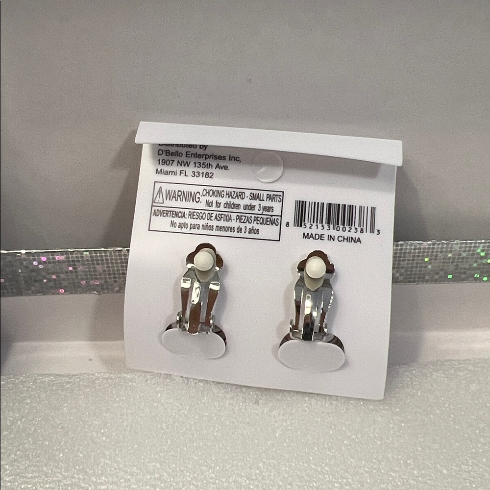 Fashion CZ & Pearl Clip Earrings - Picture 2 of 2